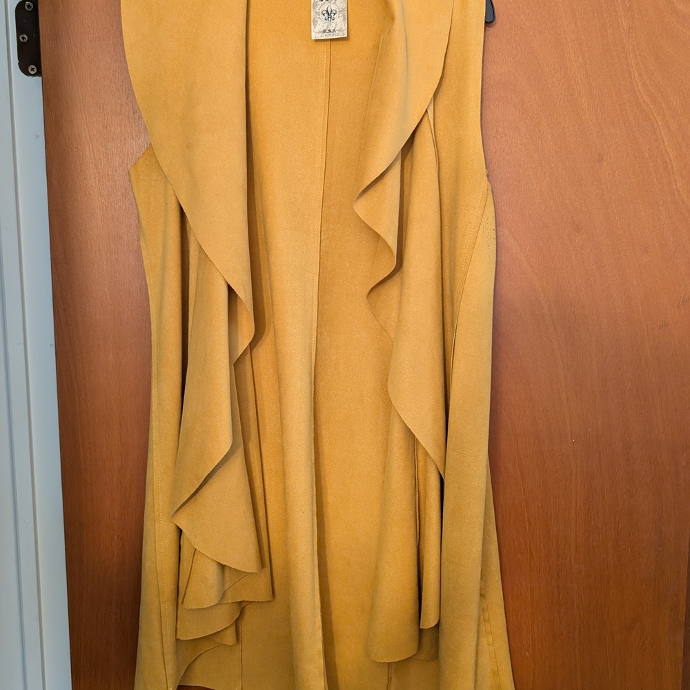 Mustard Yellow Sleeveless Drape Vest